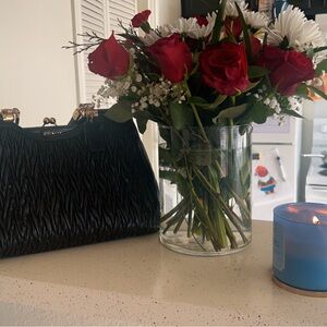 Black Textured Handbag